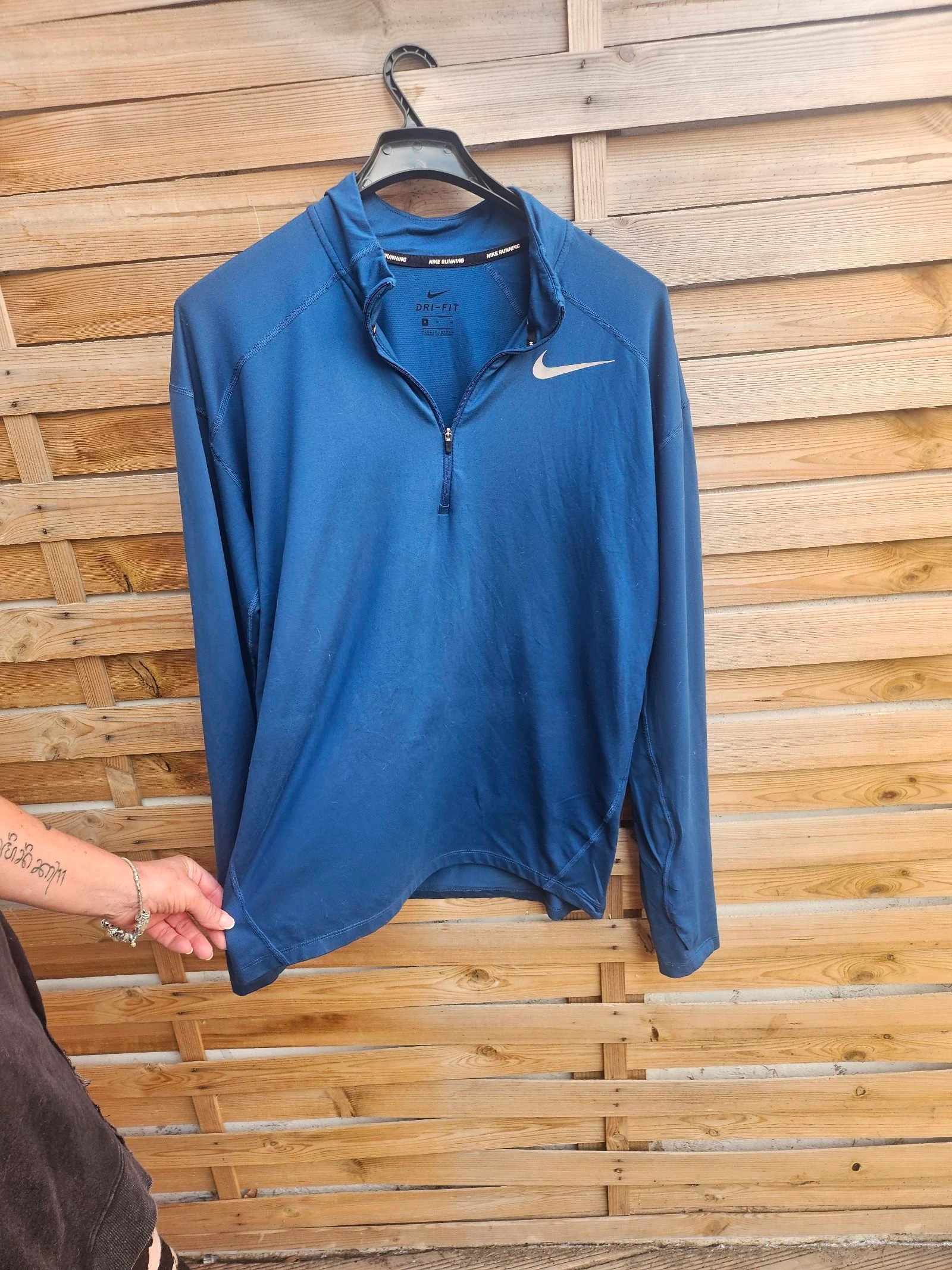 Haut bleu dri-fit demi zip nike